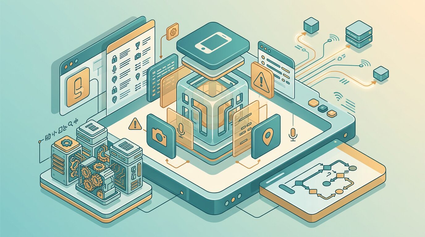 Binary mobile SDK security analysis revealing permissions and network connections